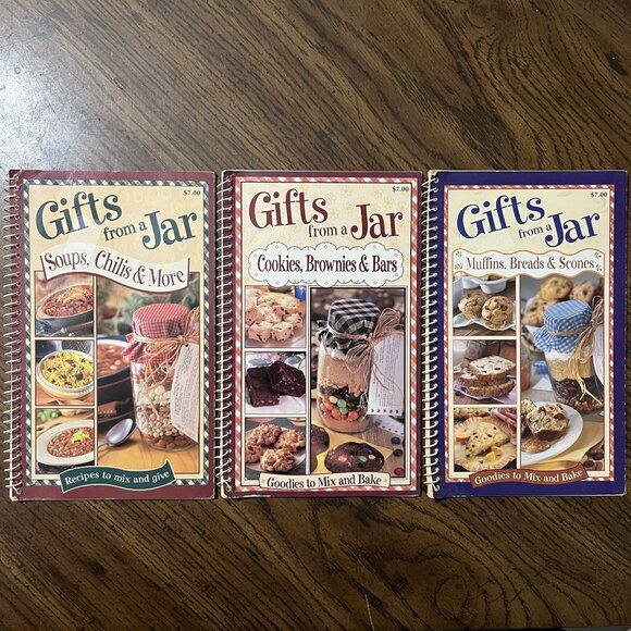 Gifts From A Jar Recipe Book Set - Soups Cookies & Muffins - 3 Spiral Books Lot - Picture 1 of 8